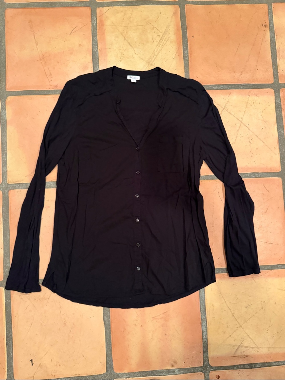 Splendid Black Long-Sleeve Button Down Shirt
